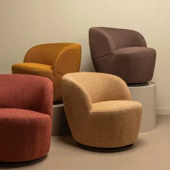 Drehbarer Polstersessel in Currygelb meliert - Waltma^Wohnen New