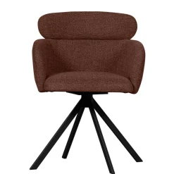 Wohnen Drehbarer Polsterstuhl in Kastanienbraun Stoff - Rajavo (2er Set)