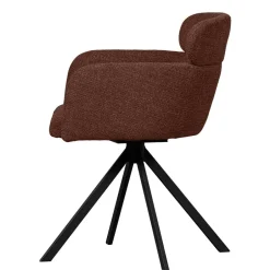 Wohnen Drehbarer Polsterstuhl in Kastanienbraun Stoff - Rajavo (2er Set)