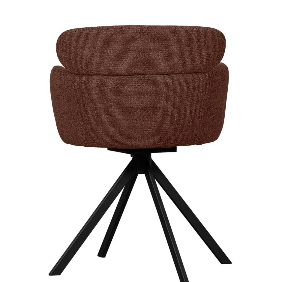 Wohnen Drehbarer Polsterstuhl in Kastanienbraun Stoff - Rajavo (2er Set)