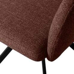 Wohnen Drehbarer Polsterstuhl in Kastanienbraun Stoff - Rajavo (2er Set)