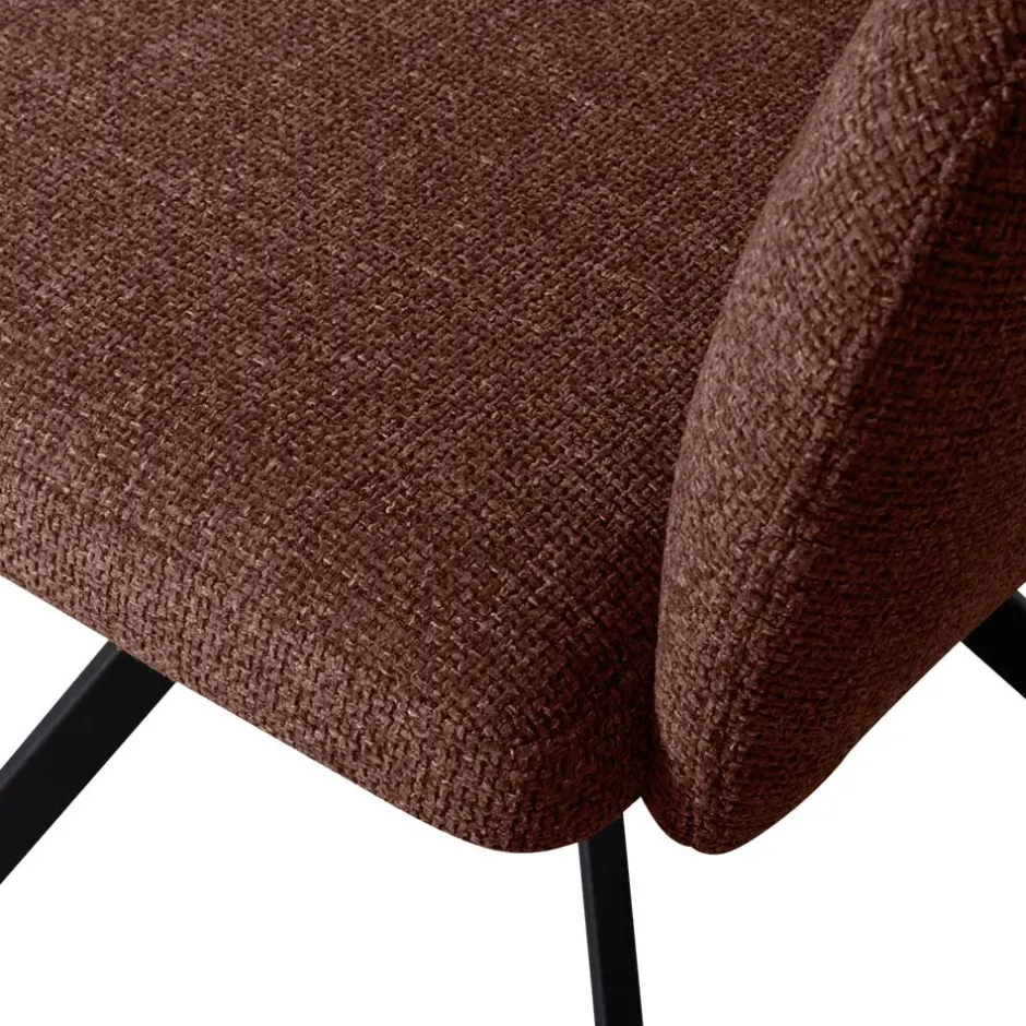 Wohnen Drehbarer Polsterstuhl in Kastanienbraun Stoff - Rajavo (2er Set)