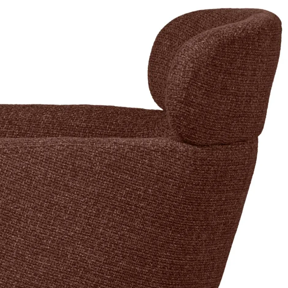 Wohnen Drehbarer Polsterstuhl in Kastanienbraun Stoff - Rajavo (2er Set)