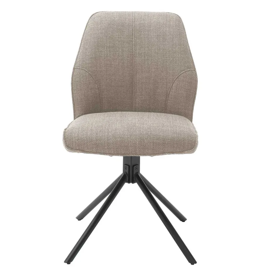 Wohnen Drehbarer Polsterstuhl in Hellbraun - Asticio (2er Set)