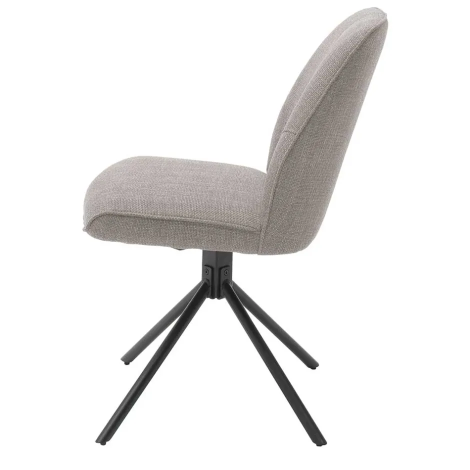 Wohnen Drehbarer Polsterstuhl in Hellbraun - Asticio (2er Set)