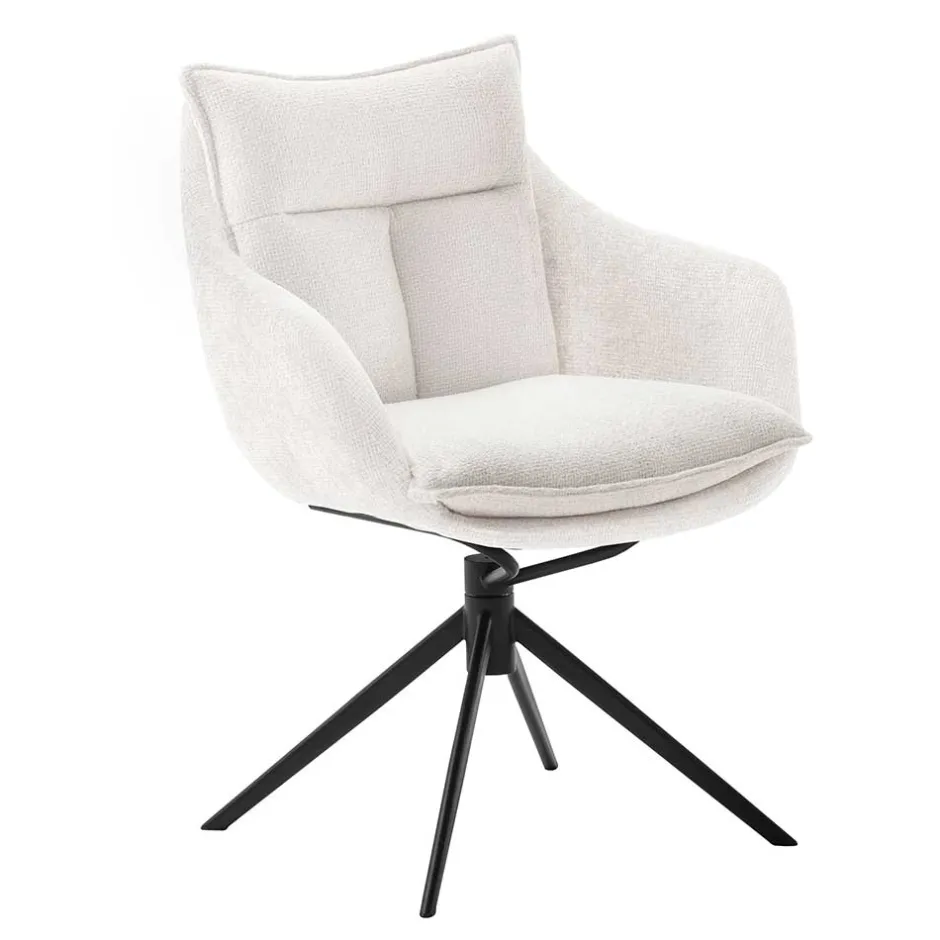 Drehbarer Polsterstuhl mit Armlehnen - Attrona (2er Set)^Wohnen Outlet