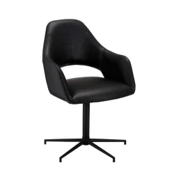 Drehbarer Retro Armlehnenstuhl in Schwarz - Lugon (2er Set)^Wohnen