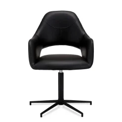 Drehbarer Retro Armlehnenstuhl in Schwarz - Lugon (2er Set)^Wohnen