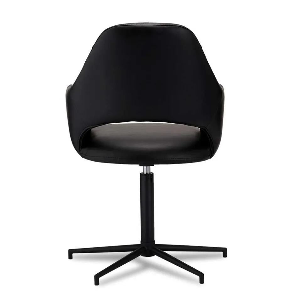 Drehbarer Retro Armlehnenstuhl in Schwarz - Lugon (2er Set)^Wohnen