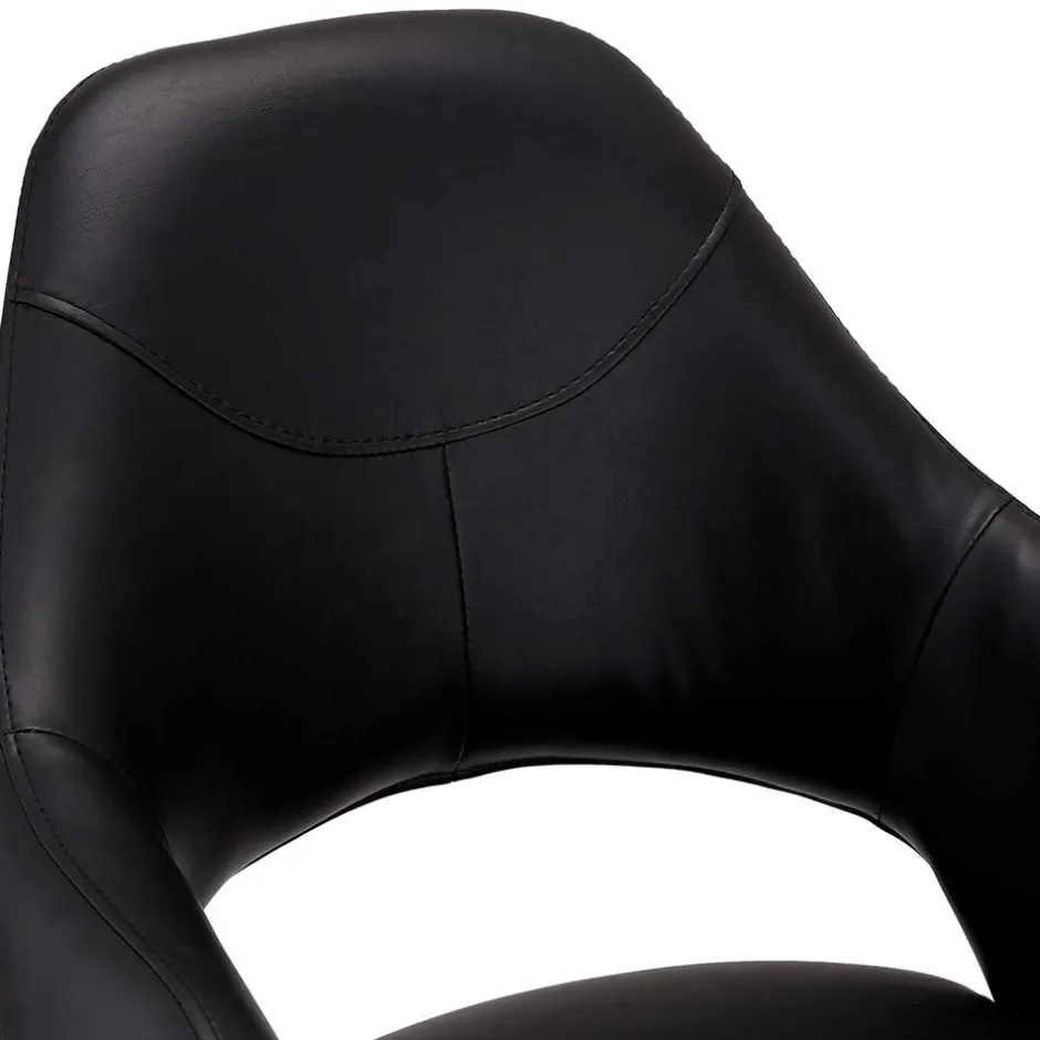 Drehbarer Retro Armlehnenstuhl in Schwarz - Lugon (2er Set)^Wohnen