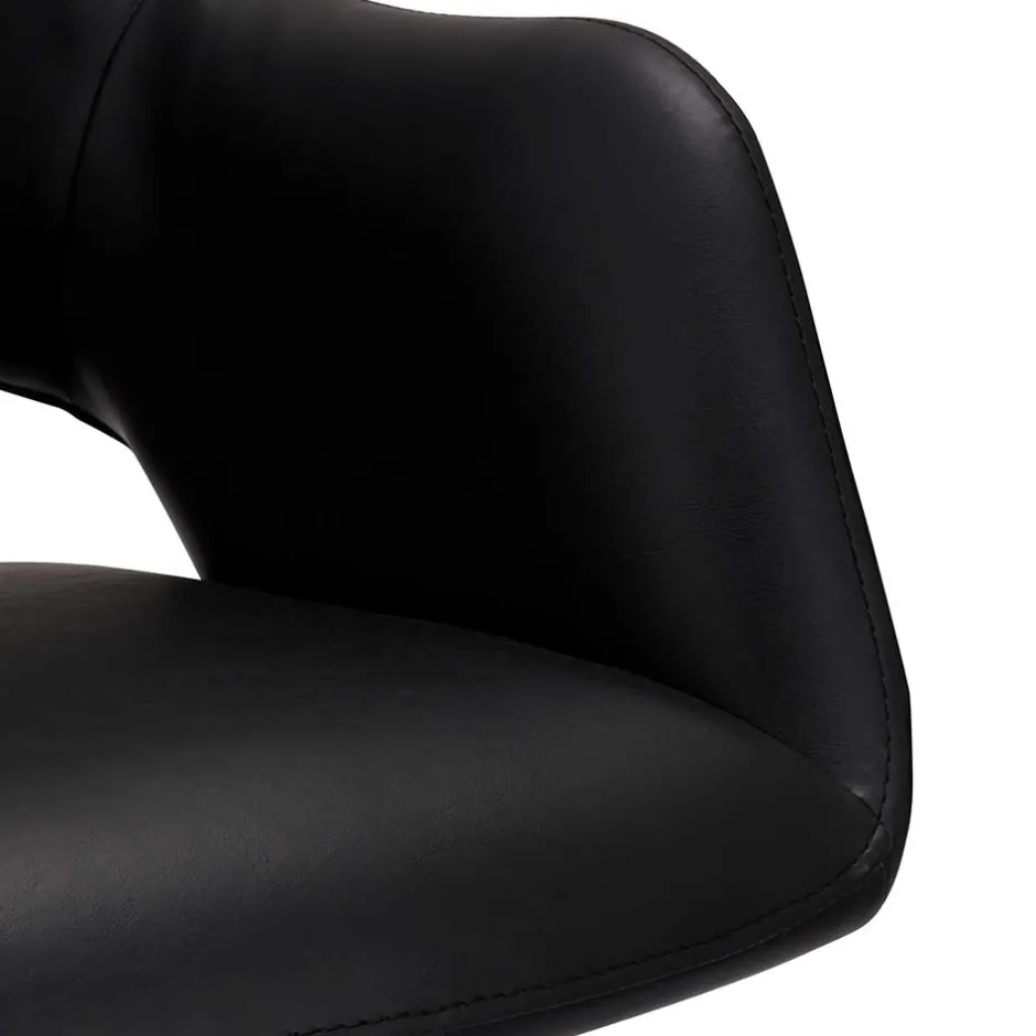 Drehbarer Retro Armlehnenstuhl in Schwarz - Lugon (2er Set)^Wohnen