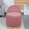 Drehbarer Samt Polsterhocker in Altrosa mit Gold - Fanandro^Wohnen New