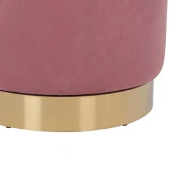 Drehbarer Samt Polsterhocker in Altrosa mit Gold - Fanandro^Wohnen New