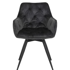 Wohnen Drehbarer Stuhl in Anthrazit Velours - Ernestan (2er Set)