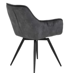 Wohnen Drehbarer Stuhl in Anthrazit Velours - Ernestan (2er Set)