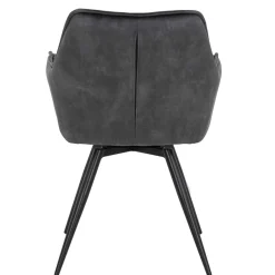 Wohnen Drehbarer Stuhl in Anthrazit Velours - Ernestan (2er Set)