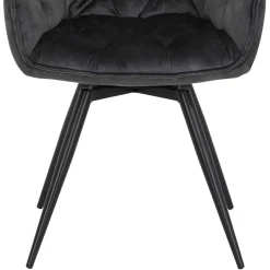 Wohnen Drehbarer Stuhl in Anthrazit Velours - Ernestan (2er Set)