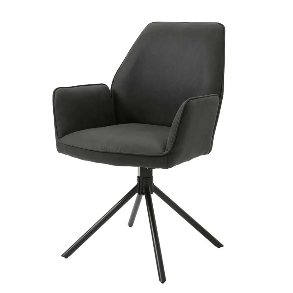 Drehbarer Tischsessel in Anthrazit - Iljana (2er Set)^Wohnen