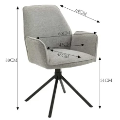 Drehbarer Tischsessel in Anthrazit - Iljana (2er Set)^Wohnen