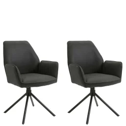 Drehbarer Tischsessel in Anthrazit - Iljana (2er Set)^Wohnen