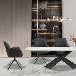 Drehbarer Tischsessel in Anthrazit - Iljana (2er Set)^Wohnen