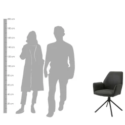 Drehbarer Tischsessel in Anthrazit - Iljana (2er Set)^Wohnen