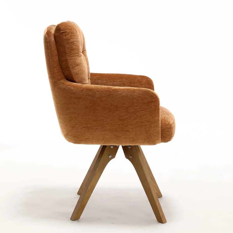 Drehbarer Tischsessel in Ockergelb - Manu (2er Set)^Wohnen Clearance