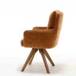 Drehbarer Tischsessel in Ockergelb - Manu (2er Set)^Wohnen Clearance