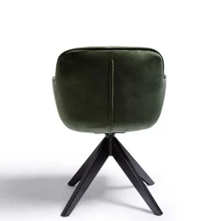 Wohnen Drehbarer Tischsessel in Dunkelgrün Samt - Niabelda