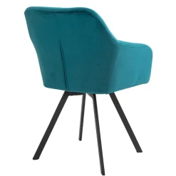 Drehbarer Tischsessel in Türkis Samt - Bettyva^Wohnen Sale