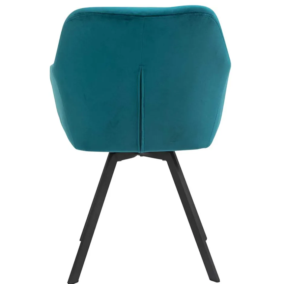 Drehbarer Tischsessel in Türkis Samt - Bettyva^Wohnen Sale