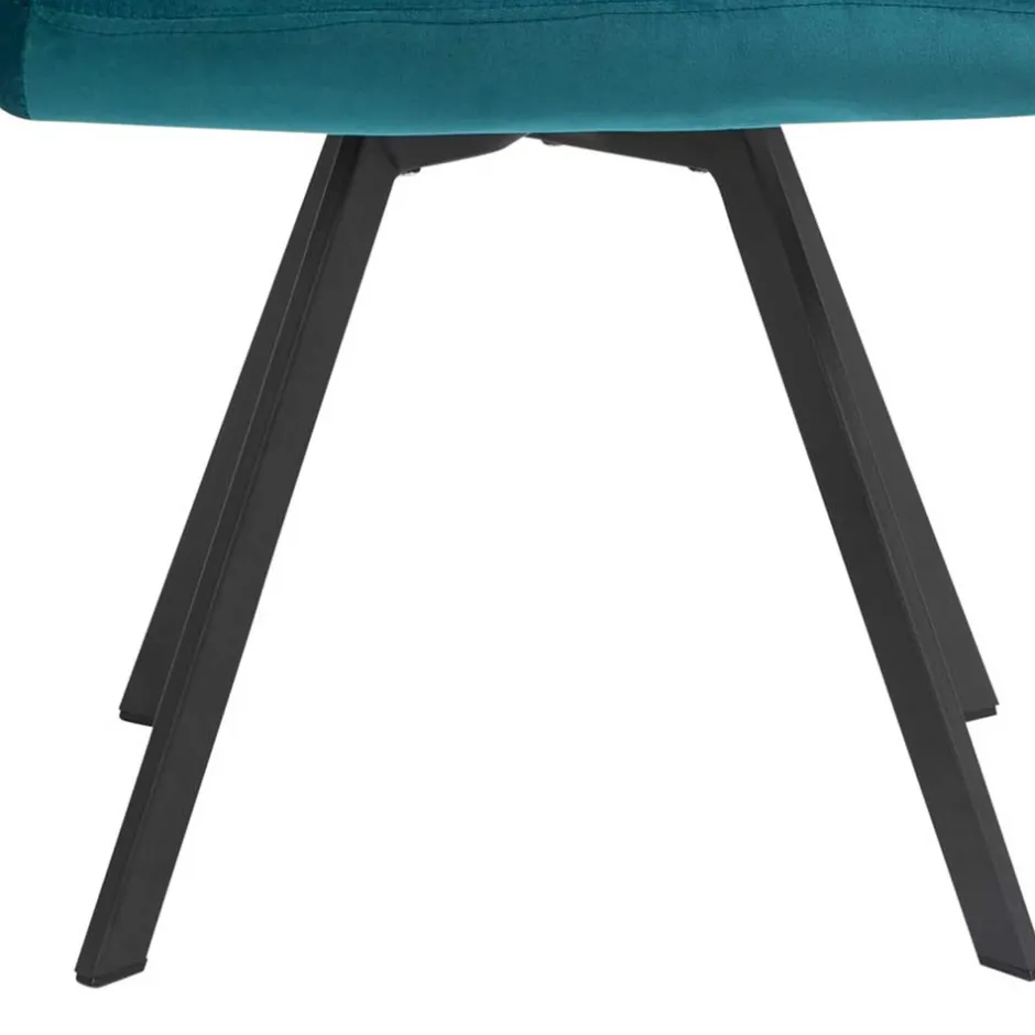 Drehbarer Tischsessel in Türkis Samt - Bettyva^Wohnen Sale