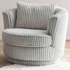 Wohnen Drehbarer Wohnzimmersessel in Hellgrau - Iliana