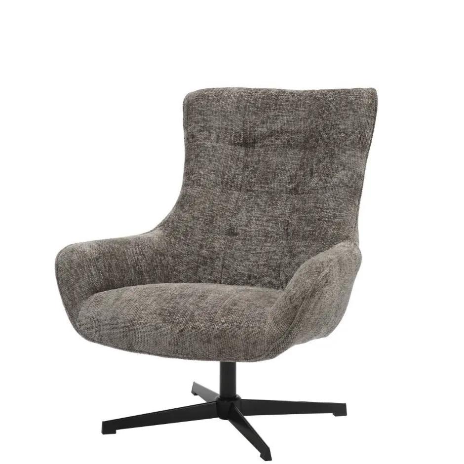 Wohnen Drehbarer Wohnzimmersessel in Dunkelgrau - Grandio