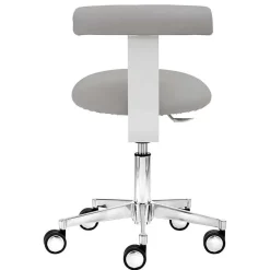 Drehhocker mit Lehne in Grau & Alu - Liony^Wohnen Clearance