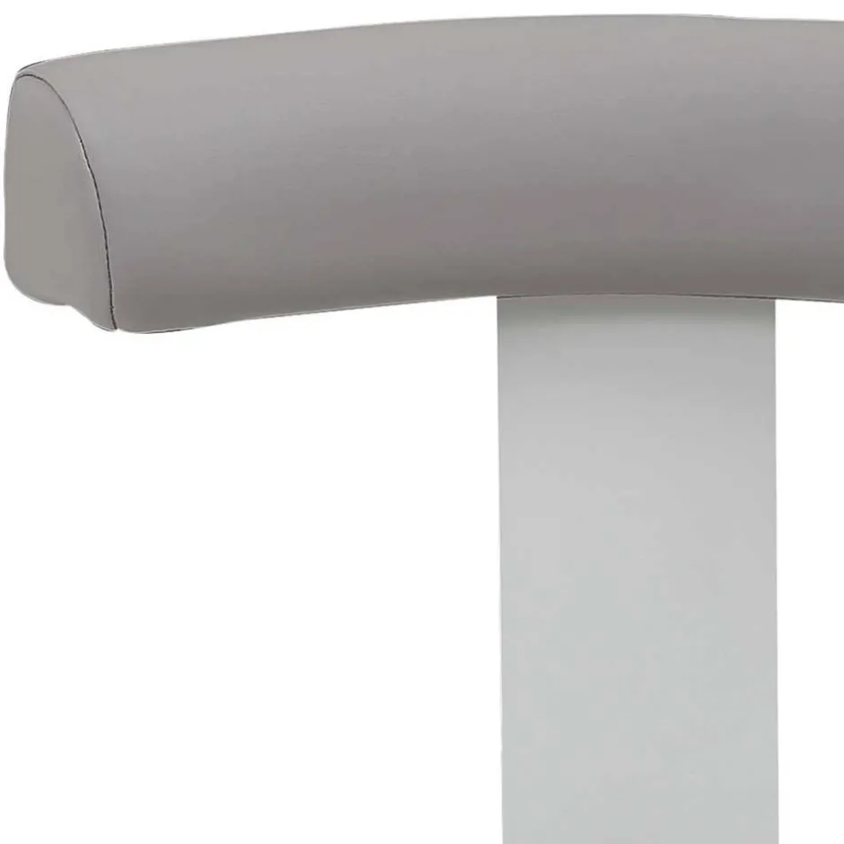 Drehhocker mit Lehne in Grau & Alu - Liony^Wohnen Clearance