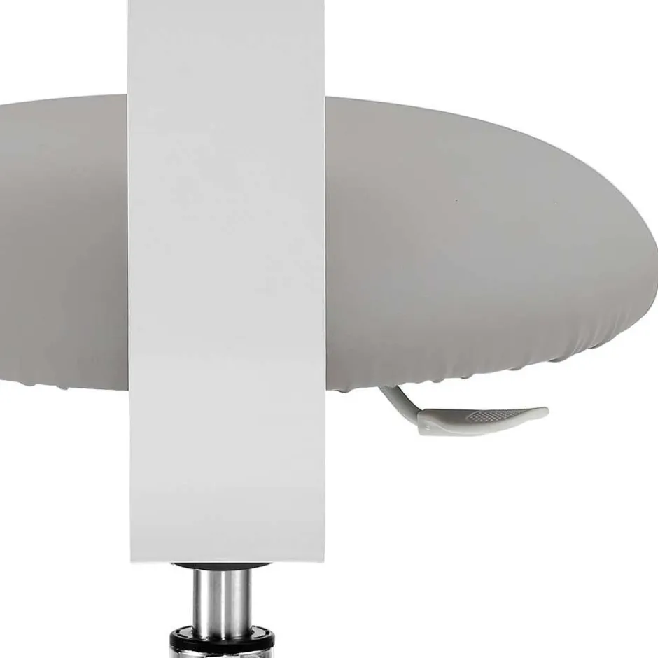 Drehhocker mit Lehne in Grau & Alu - Liony^Wohnen Clearance