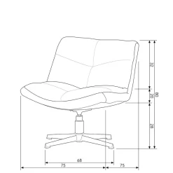 Drehsessel ohne Armlehnen in Anthrazit Boucle - Matresca^Wohnen Best