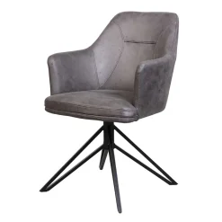 Wohnen Drehstuhl mit Microfaser Anthrazit - Tabacho (2er Set)