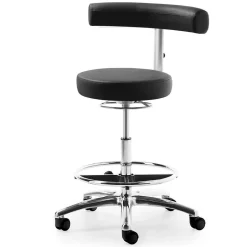 Drehstuhl mit schmaler Rückenlehne in Schwarz - Azenta^Wohnen