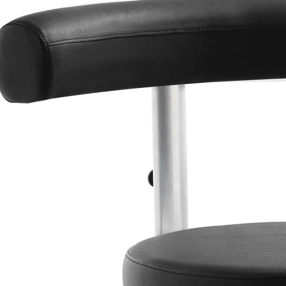 Drehstuhl mit schmaler Rückenlehne in Schwarz - Azenta^Wohnen