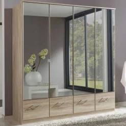 Drehtüren Kleiderschrank Rommino in Eiche Sägerau^Wohnen Clearance