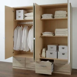 Drehtüren Kleiderschrank Rommino in Eiche Sägerau^Wohnen Clearance