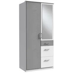 Wohnen Drehtürenkleiderschrank in Lichtgrau - Karimos