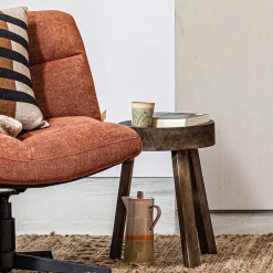 Dreibein Hocker in Dunkelbraun - Abelynta (2er Set)^Wohnen Best