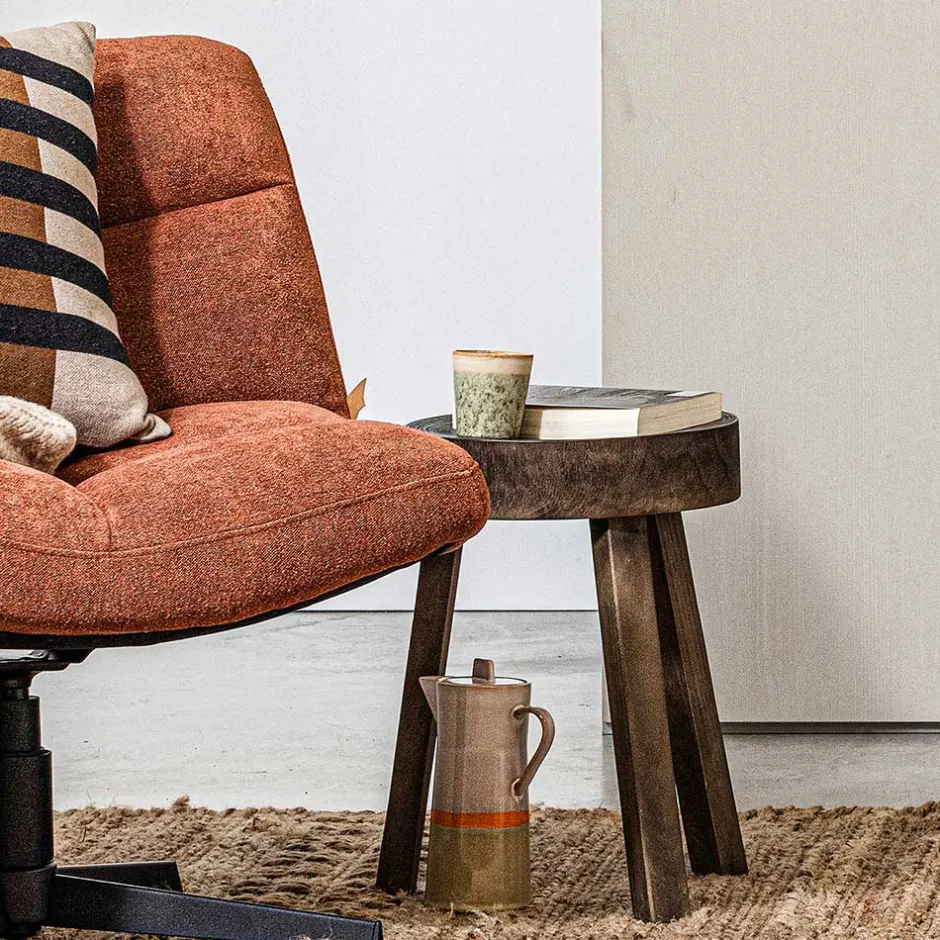 Dreibein Hocker in Dunkelbraun - Abelynta (2er Set)^Wohnen Best