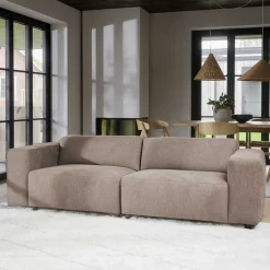 Dreier Sofa aus Webstoff in Beige - Adamantia^Wohnen Discount