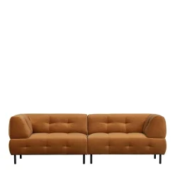 Dreier Sofa mit Armlehnen in Hellbraun - Label^Wohnen New