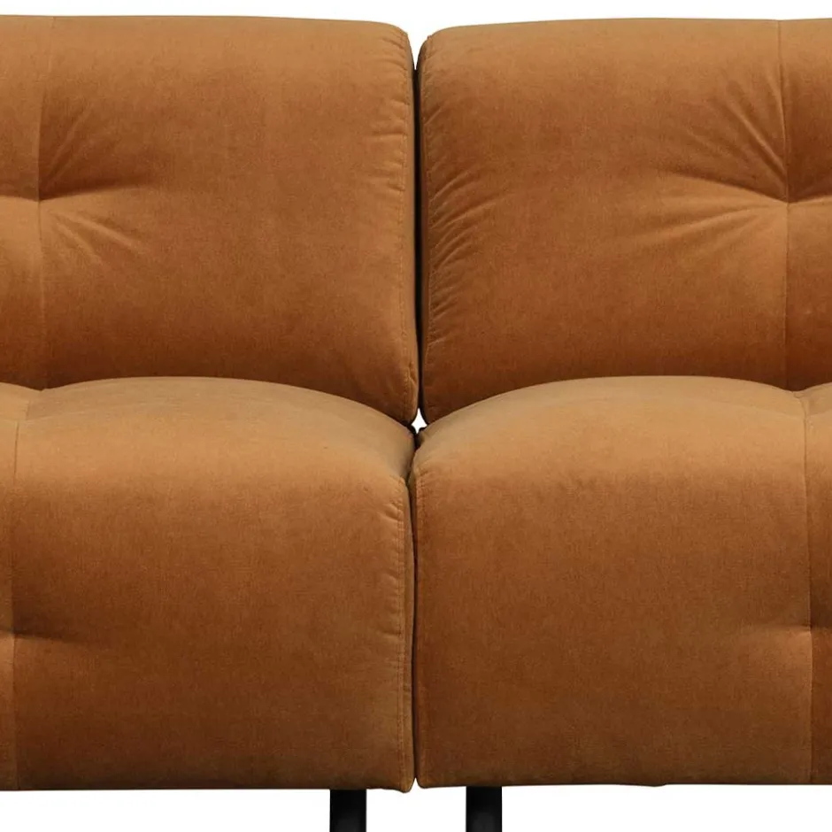 Dreier Sofa mit Armlehnen in Hellbraun - Label^Wohnen New