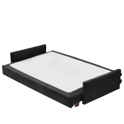 Wohnen Dreisitzer Bettcouch in Schwarz mit Eiche - Bornholma